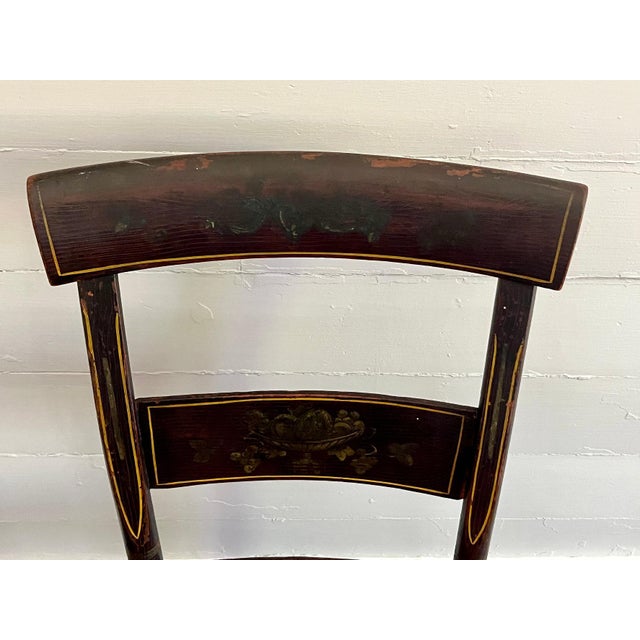 American Antique Primitive Painted New England Chairs, set of 4 For Sale - Image 3 of 15