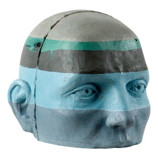 Architectural Head Sculpture with Chromatic Strata Project 20, 2025, Painted Cement For Sale