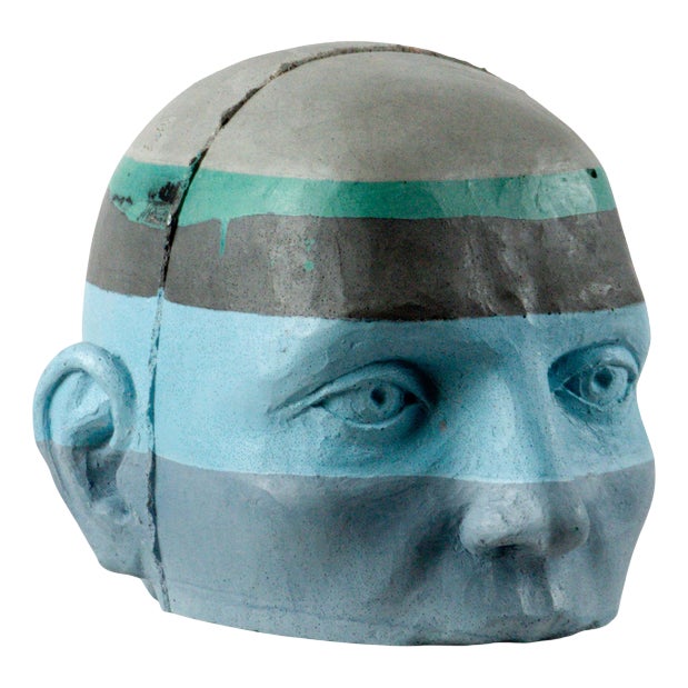 Architectural Head Sculpture with Chromatic Strata Project 20, 2025, Painted Cement For Sale