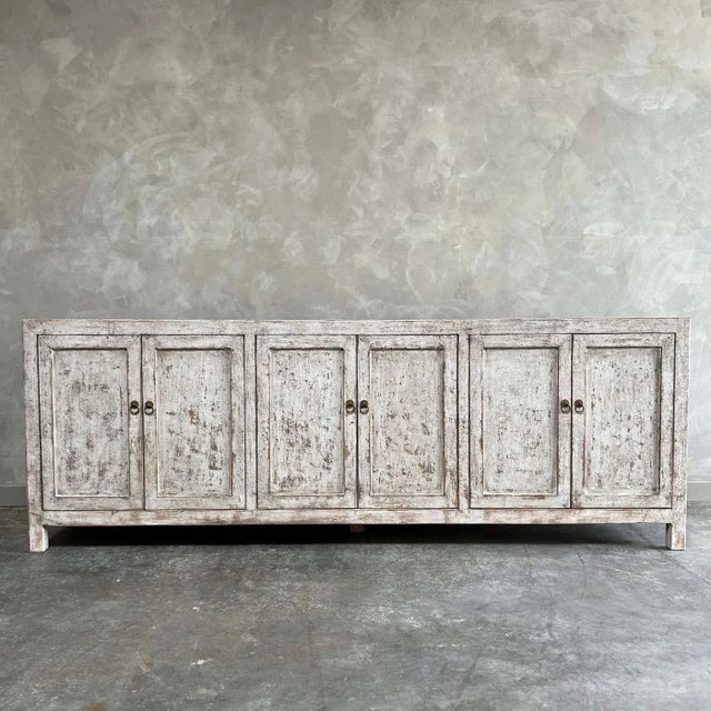 Large Reclaimed Wood Cabinet With 6 Doors For Sale - Image 11 of 11