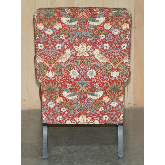 Modern Strawberry Thief Fabric Library Lounge Chair from William Morris For Sale - Image 18 of 18