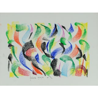 Françoise Galle, Colorful Vibration, Pastel Drawing For Sale