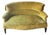 Antique Mustard Velvet Curved Sofa with Decorative Tassels For Sale
