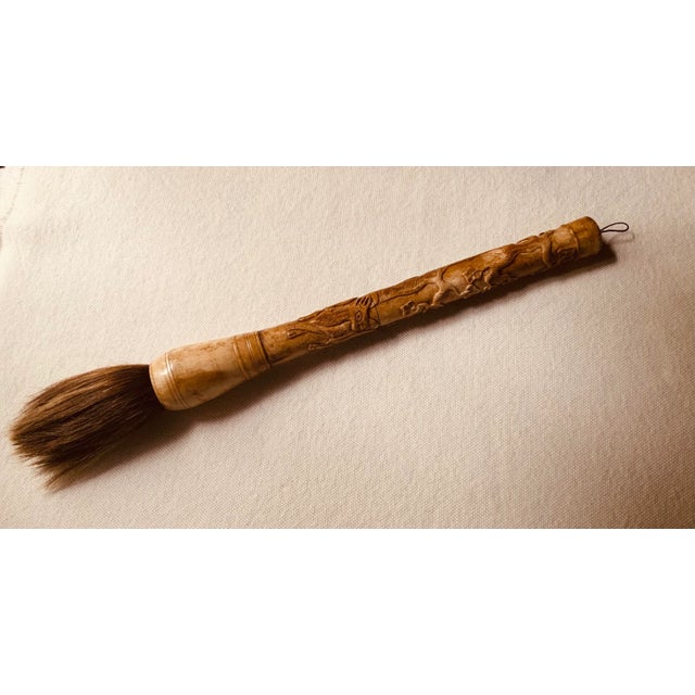 Early 20th Century Chinese Carved Bone Calligraphy Brush - A Diplomat's Treasure For Sale - Image 11 of 18