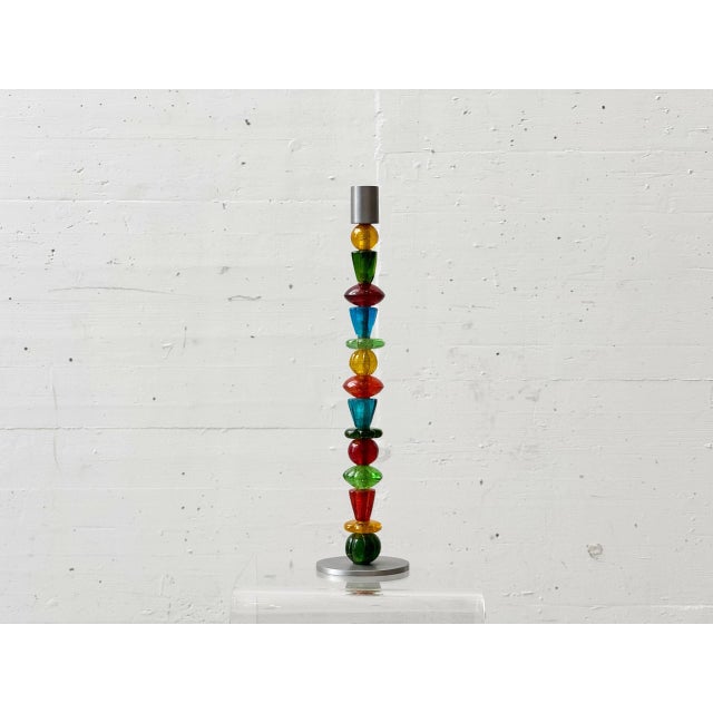 Brown Modern Candlestick in Glass and Aluminum from Räder Design, 1990s For Sale - Image 8 of 8