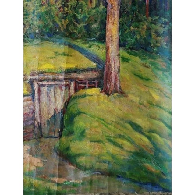 Vintage Forest Landscape Oil Painting, Ukrainian Art, 1971 For Sale - Image 6 of 6