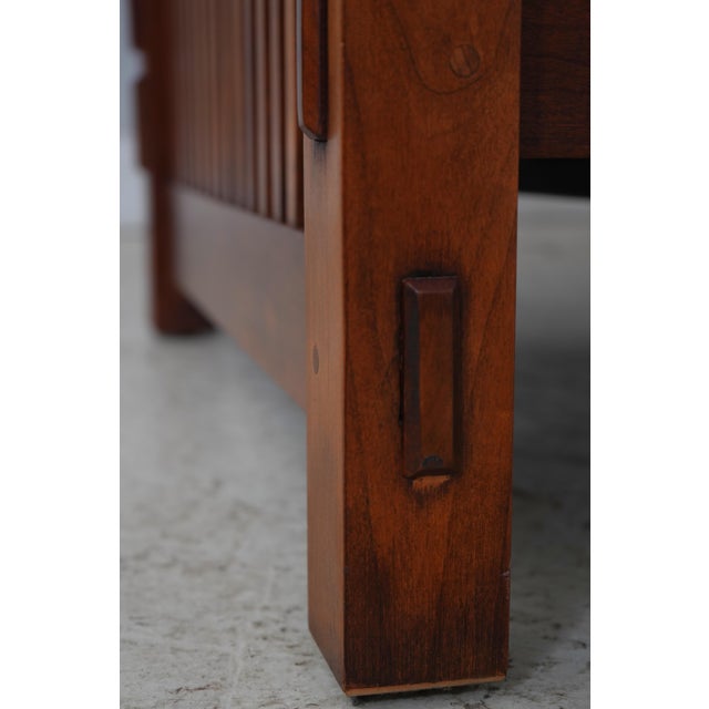 Wood Stickley Mission Cherry Morris Chair & Ottoman For Sale - Image 7 of 18