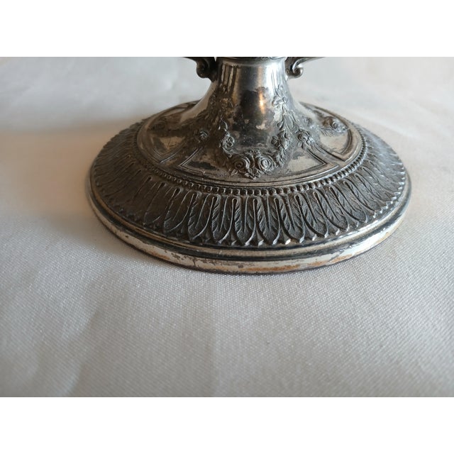 Meriden Silver Plate Co. Antique Silver Plate Meriden Double Wedding Basket Centerpiece For Sale - Image 4 of 9