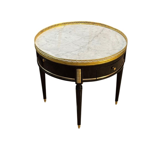 French Louis XVI Style Black Side Table For Sale - Image 4 of 5