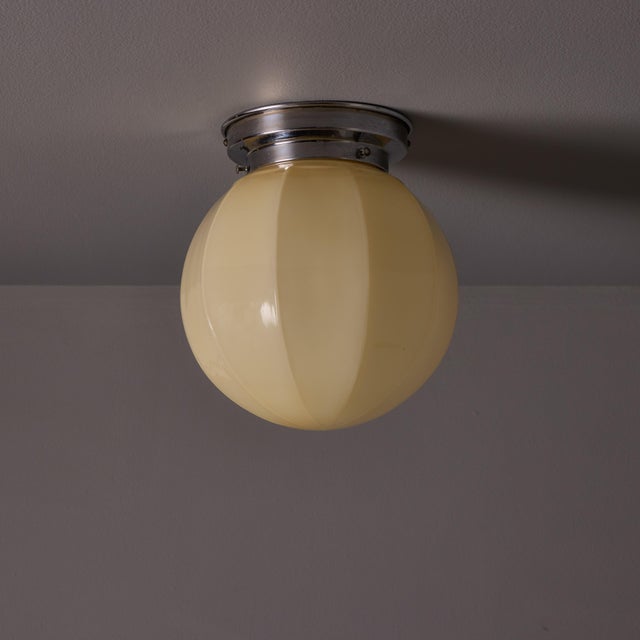 1940s 1940s Finnish Geometric Glass and Metal Wall or Ceiling Lamp in the Manner of Paavo Tynell For Sale - Image 5 of 18
