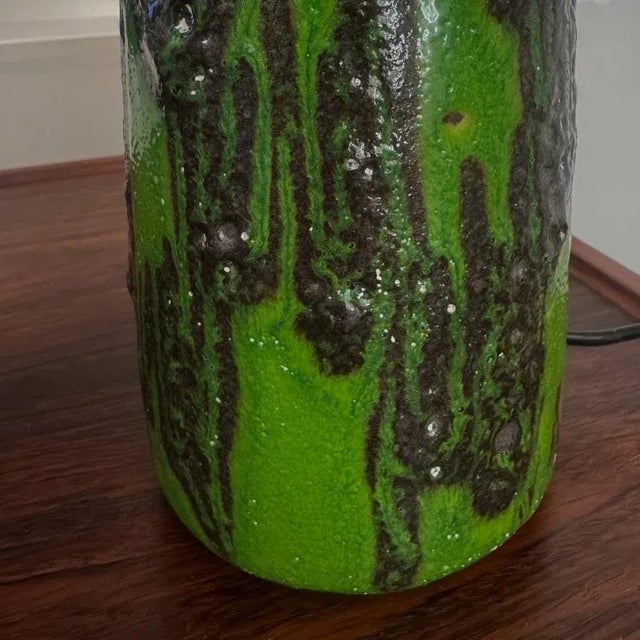 Black Vintage Table Lamp in Fat Lava from Scheurich, 1960s For Sale - Image 8 of 14