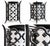 Decorative Gothic Revival-style ceiling light fixture featuring an ornate black metal frame with quatrefoil motifs and a...