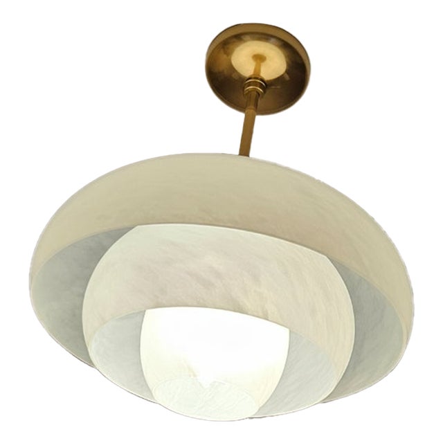 Auburndale Pendant From Hudson Valley in Aged Brass For Sale