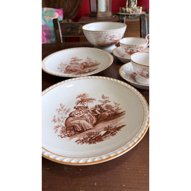Rare Antique English Bone China Bat Printed Tea Service, by Ridgway, Pattern 1684/2, Circa 1830s - 22 pcs For Sale - Image 17 of 18
