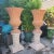 Terra Cotta Pair of Large Terracotta Italian Urns "Ref Impruneta " on Carved Jodhpur Sandstone Pedestals For Sale - Image 8 of 13