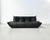 Mid-Century Modern French Togo Sofa in Thick Black Cow Leather attributed to Michel Ducaroy for Ligne Roset, 1970s For Sale - Image 3 of 13