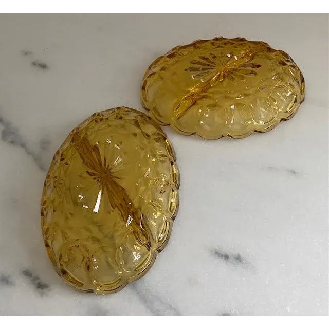 Vintage Anchor Hocking Fairfield Amber Serving Bowls For Sale In New York - Image 6 of 9