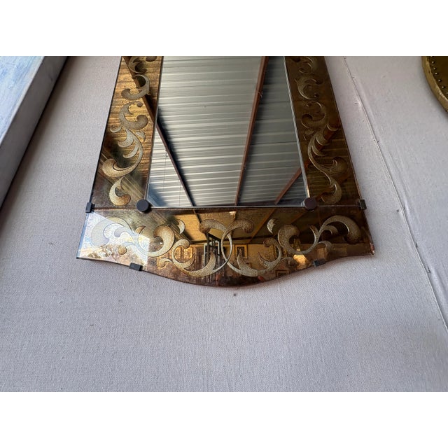 Italian Reverse Decorated Mirror For Sale - Image 12 of 15