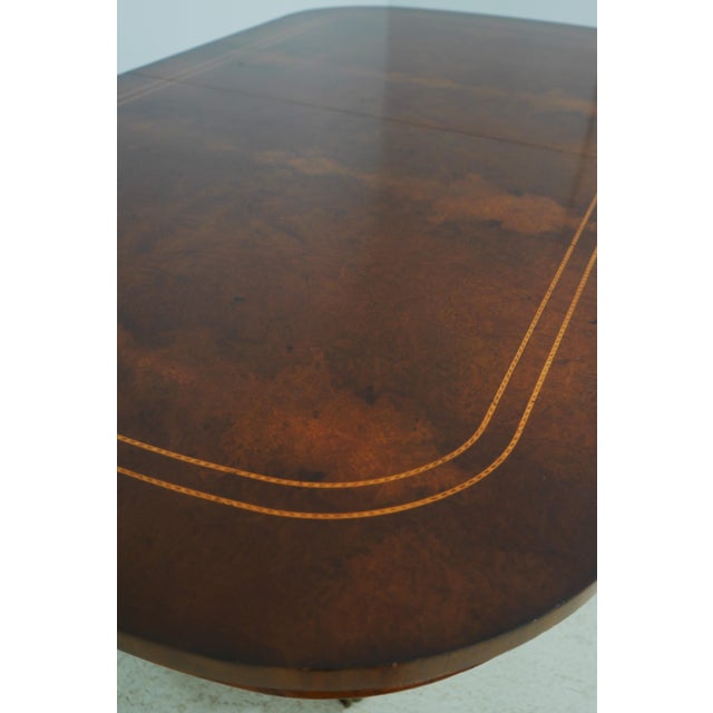 Maitland Smith Mahogany Inlaid Double Pedestal Dining Table For Sale - Image 13 of 18