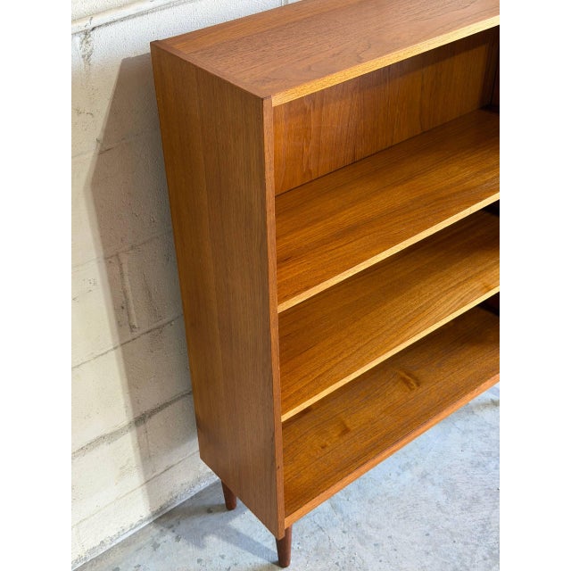 Teak Bookcase Open Storage Shelving Unit Danish Mid-Century Modern 1960s For Sale - Image 4 of 10