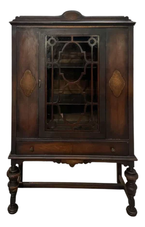 Antique Jacobean China Cabinet. Bedroom Storage. Kitchen Cupboard. Bathroom Linen Closet. Office Display.