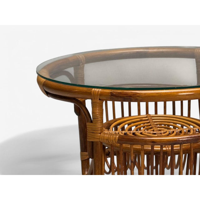 Wood Franco Albini Style, Italian Mid-Century Modern, Side Tables, Bamboo, Rattan For Sale - Image 7 of 7