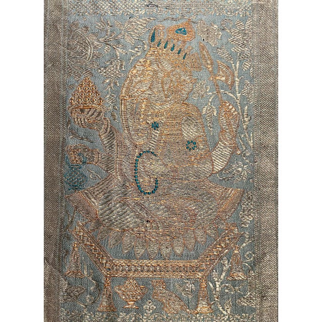 Vintage Ganesha Hindu Silk Tapestry – Framed Under Glass – 10” x 12” Beautiful vintage Ganesha (Ganesh) silk tapestry,...