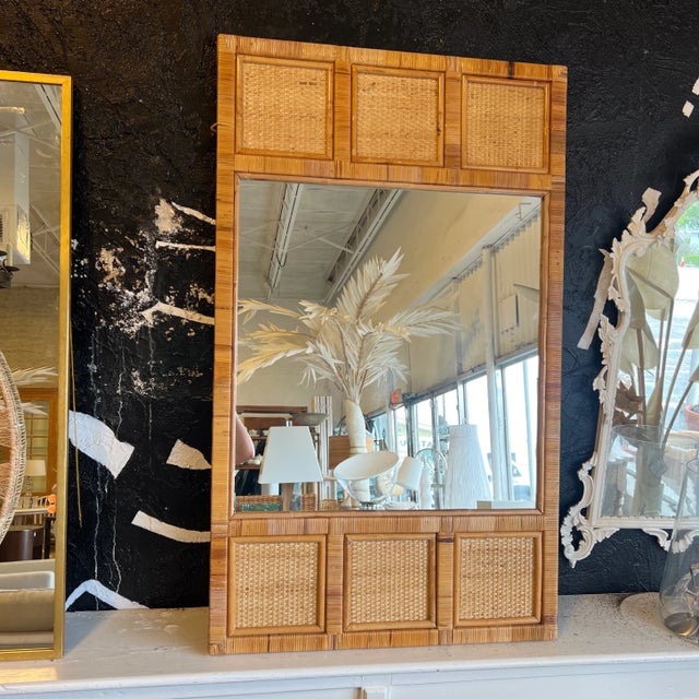 Vintage Rattan Wall Mirror Chairish