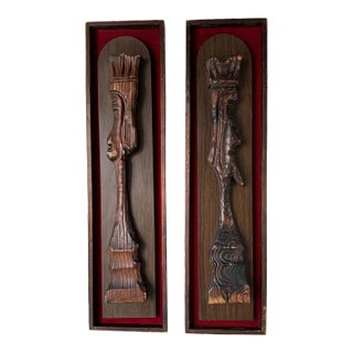 Mid-Century King & Queen Wall Hangings by Witco For Sale