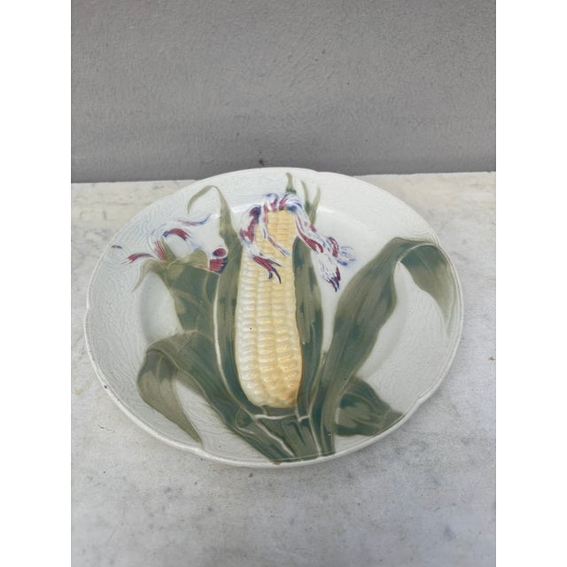 Majolica corn Keller & Guerin Saint Clement Plate.