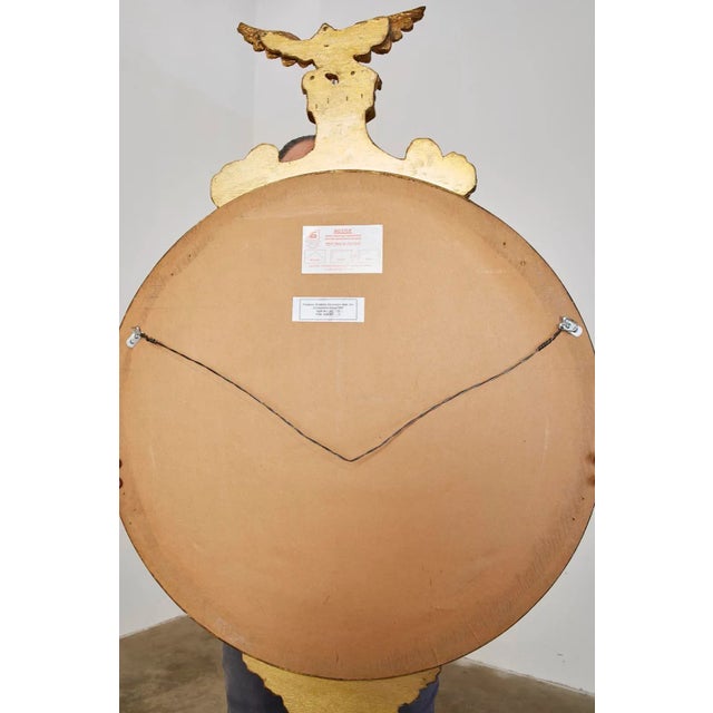 English Regency Style Giltwood Convex Girandole Mirror For Sale - Image 12 of 13