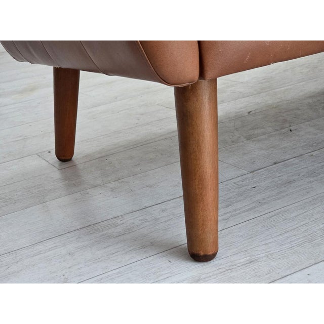 Danish 3-Seater Sofa in Brown Leather, 1970s For Sale - Image 11 of 18
