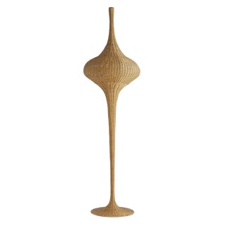 Arteriors Boho Chic Rattan Patrique Floor Lamp For Sale