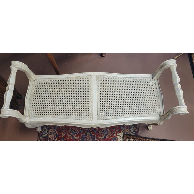 Vintage Cane Seat Window Bench For Sale - Image 9 of 10