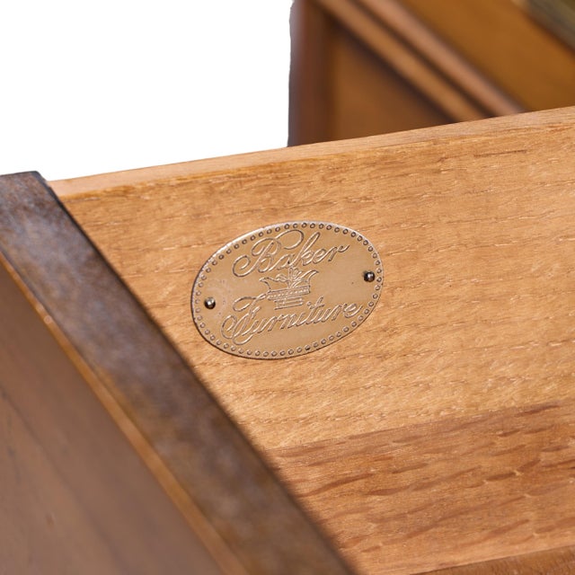 Baker Cherry and Brass Campaign 5 Drawer Dresser For Sale - Image 9 of 9