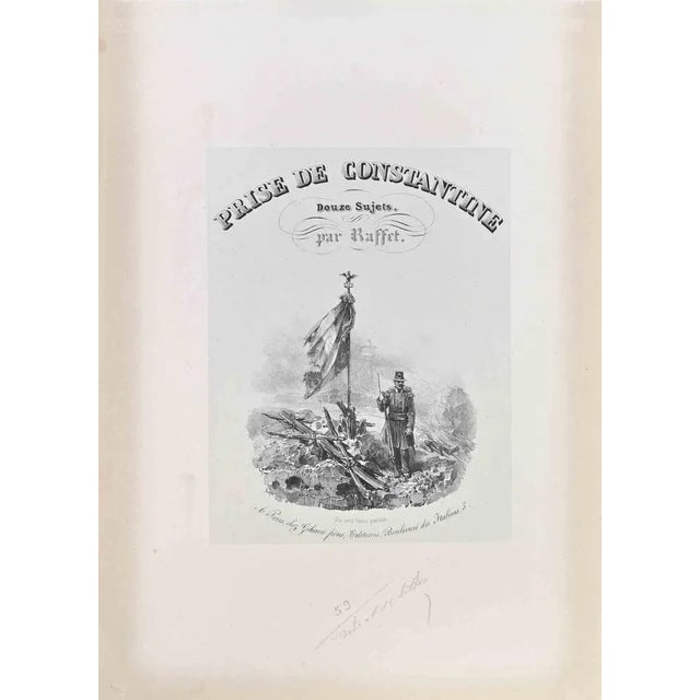 Prise De Constantine is a Lithograph realized by Auguste Raffet in 1837. Signed in the plate. Good condition with foxing....
