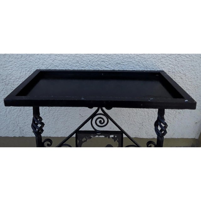 Vintage German Handmade Wrought Iron Garden Console Table, 1950s For Sale - Image 4 of 7