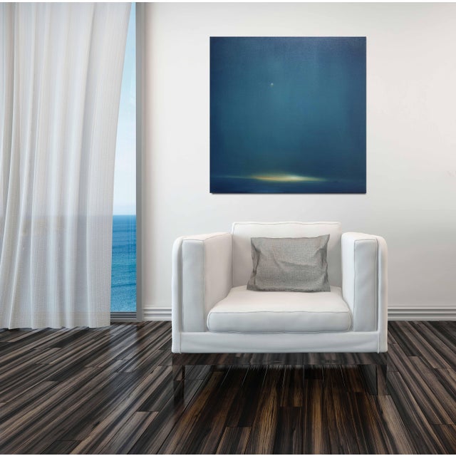 Teal Infinity Bliss - Large Original Abstract Landscape Oil Painting on Canvas by Mark Acetelli For Sale - Image 8 of 9