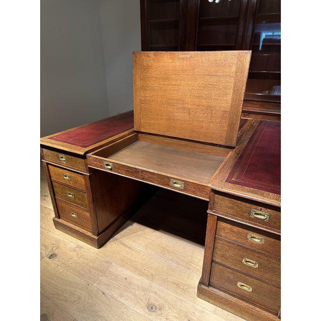 Large Partners Desk, 1890s For Sale - Image 6 of 16
