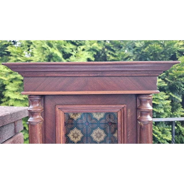 Neo-Baroque Cabinet with Stained-Glass Panel For Sale - Image 13 of 17