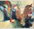 A very nice abstract oil painting on canvas in gold wood frame. Signed lower right; gallery tag on rear.