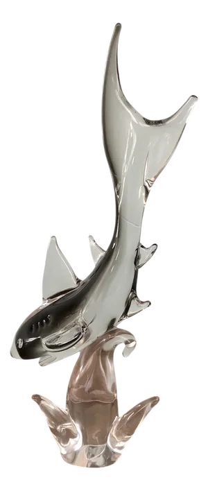 Large Vintage Murano Glass Shark Sculpture, Italy, 1970s