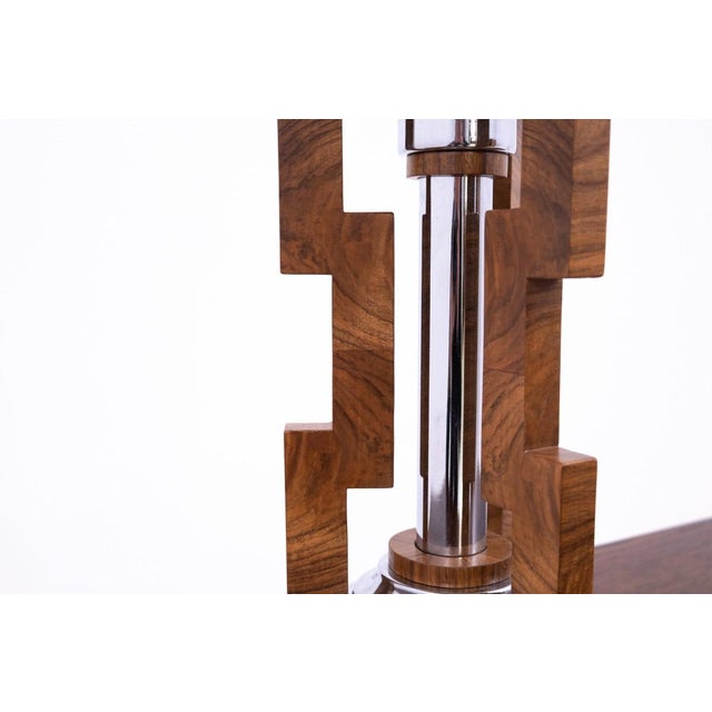 Mid-Century Art Deco Table Lamp, Poland, 1950s For Sale - Image 4 of 9