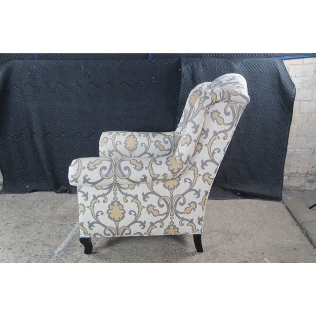 Arhaus Late 20th Century Arhaus Cambridge Oversized Nailhead Wingback Club Lounge Armchairs For Sale - Image 4 of 12
