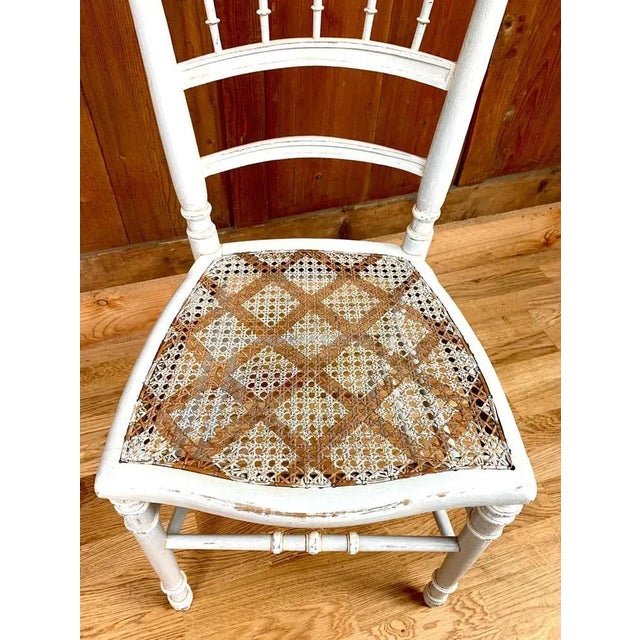 Louis XVI Chair in Light Grey Wood For Sale - Image 3 of 6