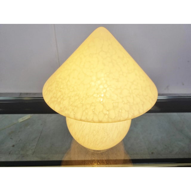 Glass Vintage Mushroom Table Lamp, 1970s For Sale - Image 7 of 9