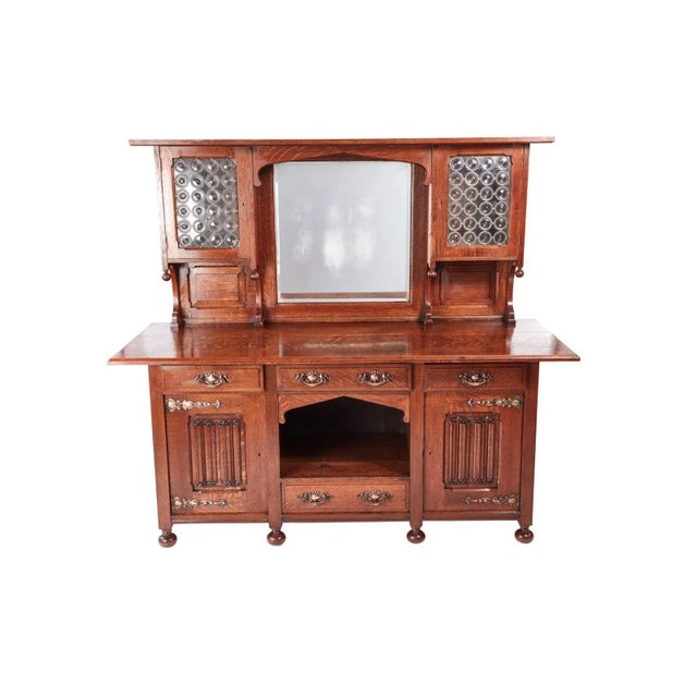 Antique Oak Arts & Crafts Sideboard For Sale - Image 16 of 16
