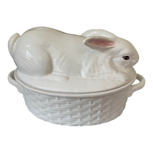 Vintage Bordallo Pinheiro Rabbit Basket Tureen
