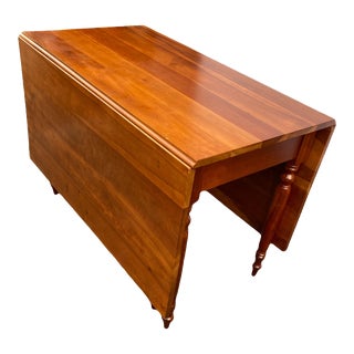 Antique Solid Cherry Drop Leaf Table Campbellsville Unmarked For Sale