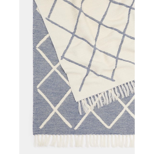 Contemporary Merino Wool Throw Blanket with Geometric Design by Villa Como For Sale - Image 3 of 5